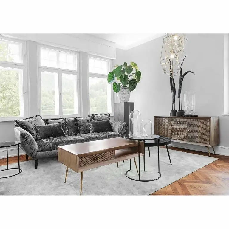 Loftscape Naturoo Buffet Turlock – Manguier Massif / Métal – Manguier / Doré