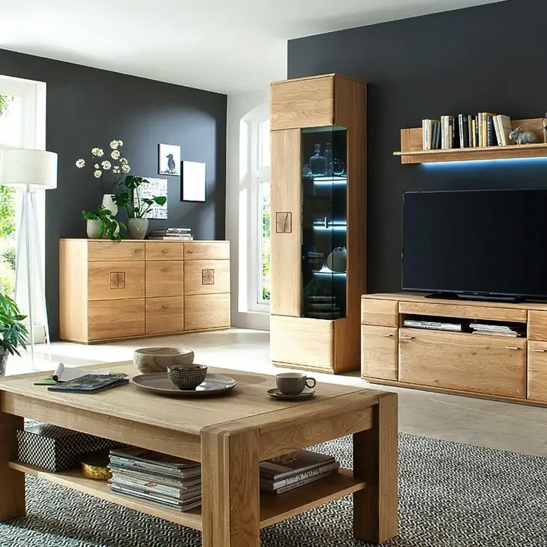 Loftscape Naturoo Buffet Vilela – Partiellement En Chêne Massif – Chêne Bianco / Imitation Chêne Bianco