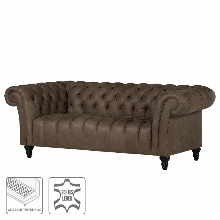 Loftscape Naturoo Canapé Boyce (3 Places) – Cuir Véritable – Nougat