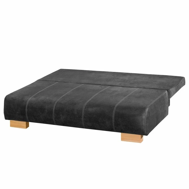 Loftscape Naturoo Canapé Convertible Hanno II – Aspect Cuir Vieilli – Gris Foncé