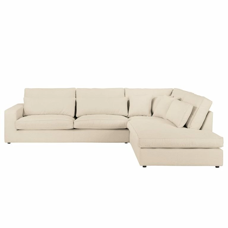 Loftscape Naturoo Canapé D’angle Coolock – Crème – Méridienne Longue à Droite (vue De Face)