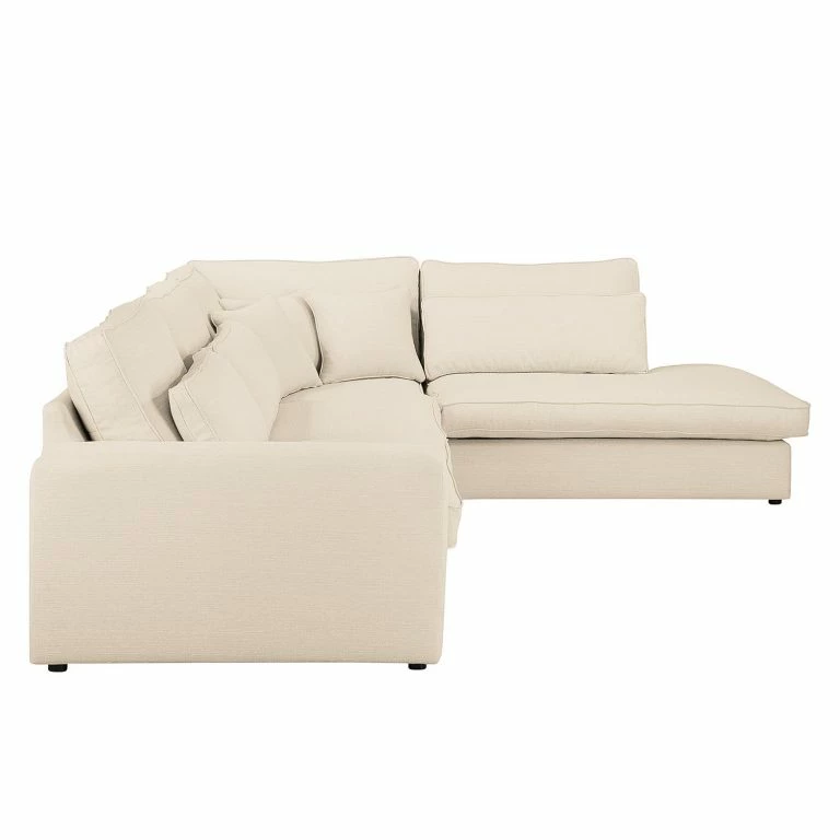 Loftscape Naturoo Canapé D’angle Coolock – Crème – Méridienne Longue à Droite (vue De Face)