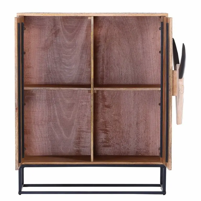 Loftscape Naturoo Commode Muhu – Manguier Massif / Métal – Manguier / Noir