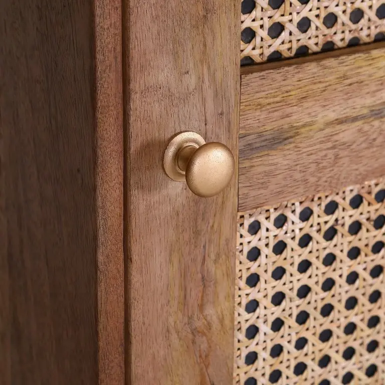 Loftscape Naturoo Commode Nyack I – Manguier Massif / Vannerie – Manguier / Doré