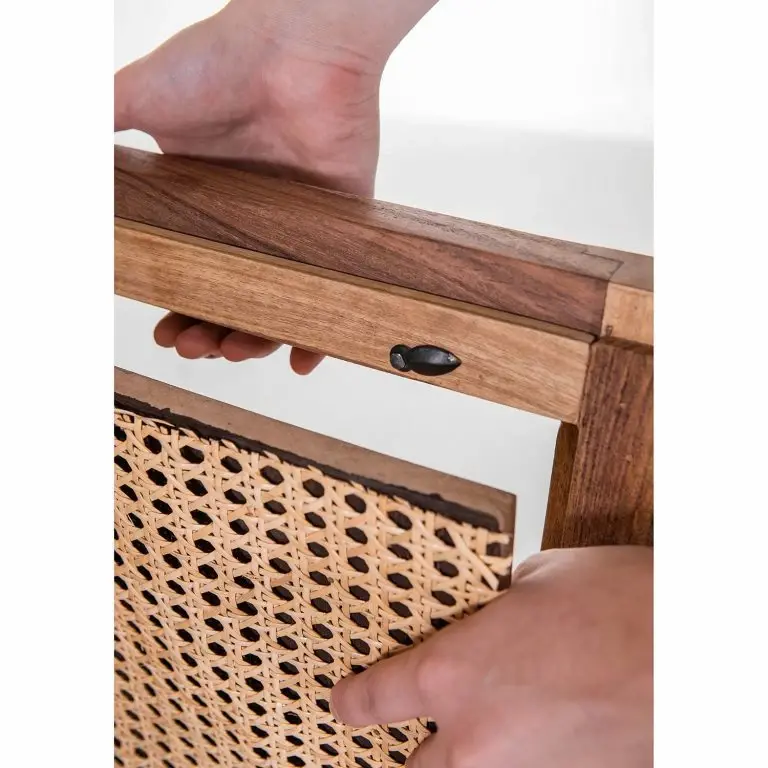 Loftscape Naturoo Commode Nyack III – Manguier Massif / Vannerie – Manguier / Doré