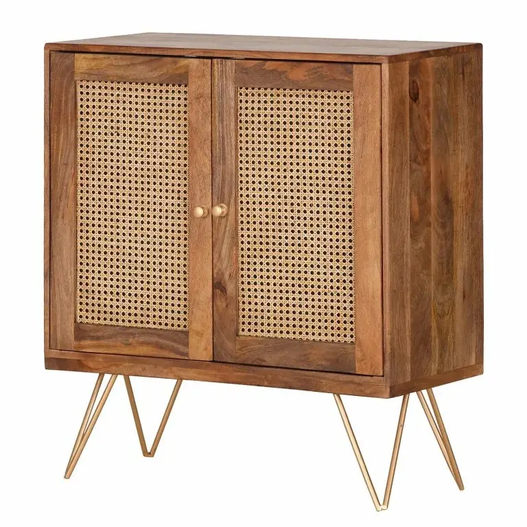 Loftscape Naturoo Commode Nyack III – Manguier Massif / Vannerie – Manguier / Doré