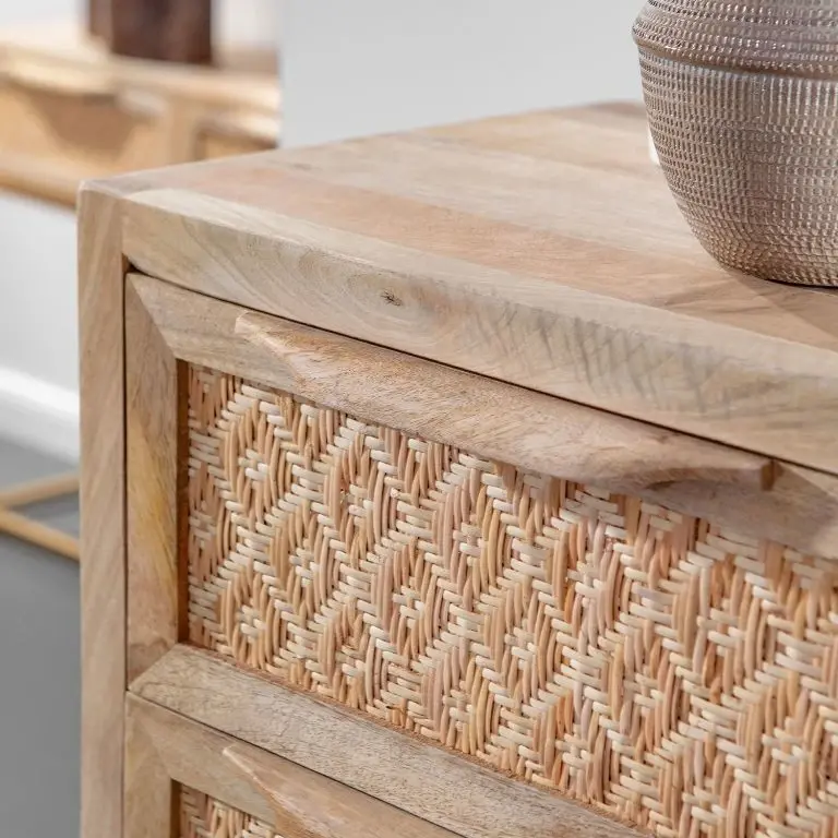 Loftscape Naturoo Commode Rumilly II – Tressage En Rotin / Manguier Massif