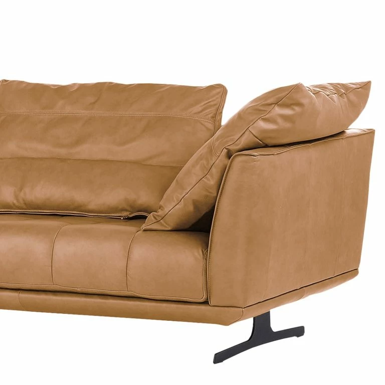 Loftscape Naturoo Grand Canapé Ruona – Cuir Véritable – Sable – Largeur : 300 Cm