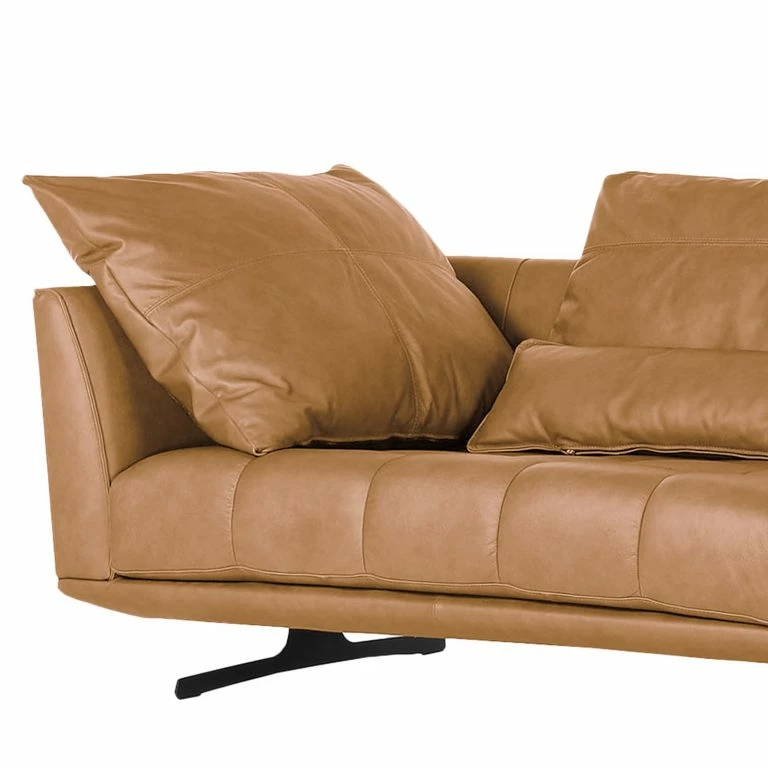 Loftscape Naturoo Grand Canapé Ruona – Cuir Véritable – Sable – Largeur : 300 Cm