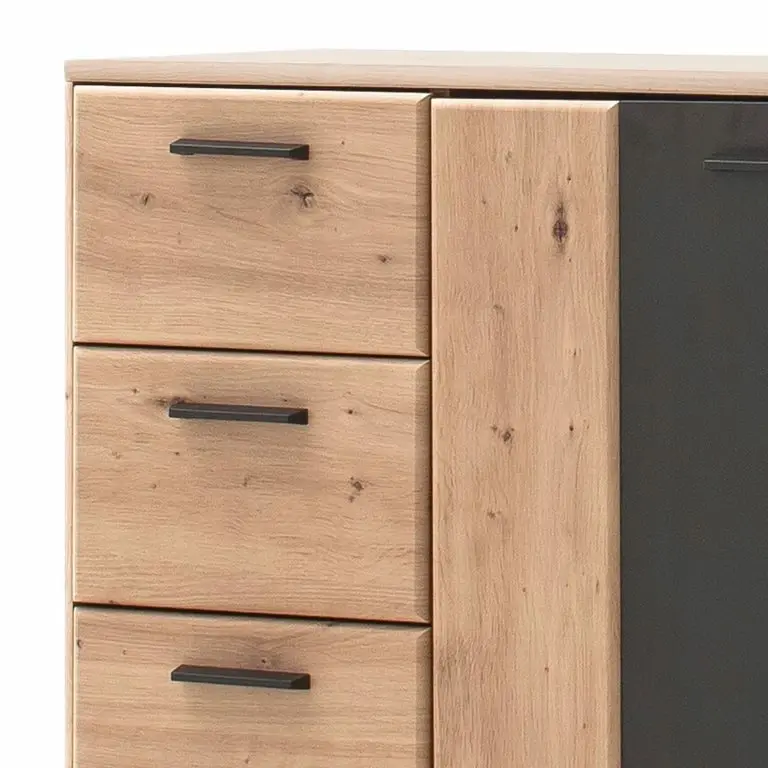 Loftscape Naturoo Meuble à Chaussures Coulogne – Imitation Planches De Chêne / Gris – Largeur : 89 Cm