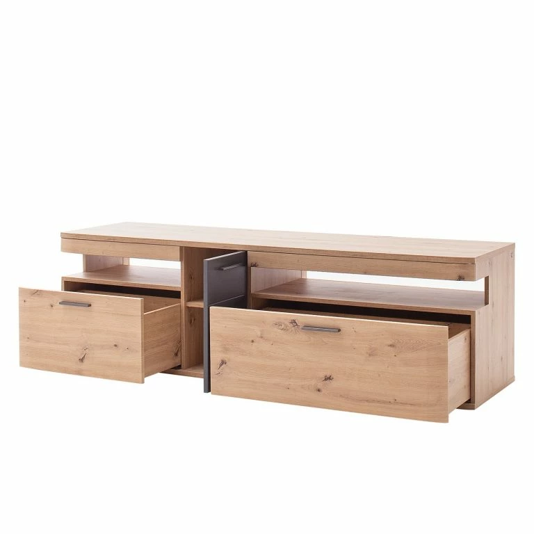 Loftscape Naturoo Meuble TV Callington II – Imitation Planches De Chêne / Anthracite