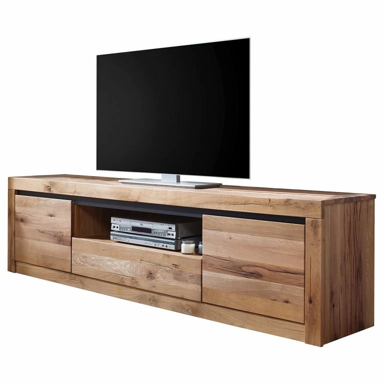 loftscape Naturoo Meuble TV Gerville III – Chêne sauvage massif / Métal – Chêne sauvage / Anthracite