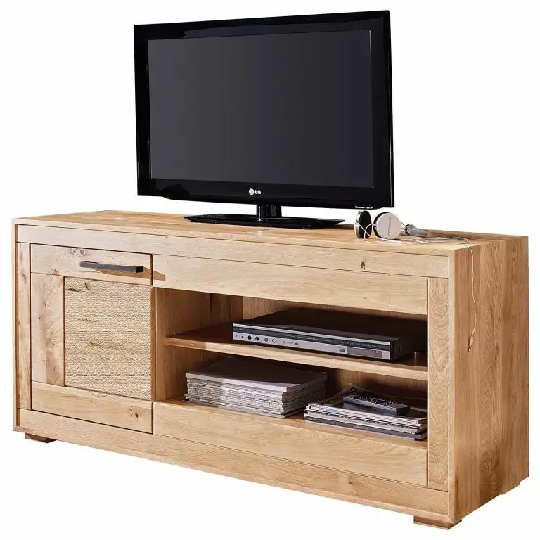 loftscape Naturoo Meuble TV Juillan I – Chêne sauvage massif / Métal – Chêne sauvage / Noir