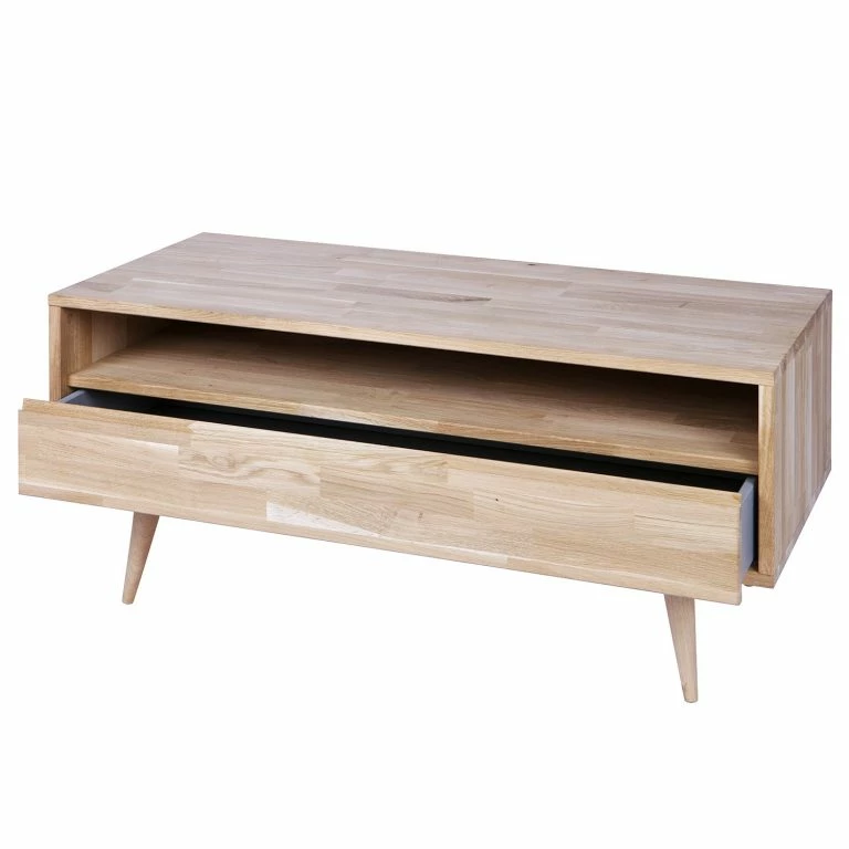 Loftscape Naturoo Meuble TV Kabane – Chêne Massif – Chêne Clair – Largeur : 100 Cm