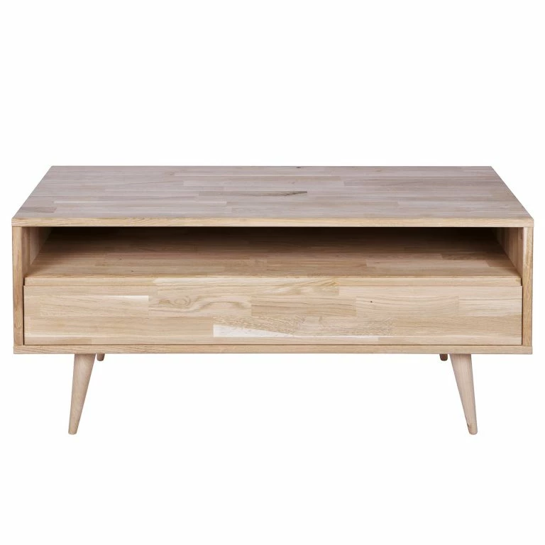 Loftscape Naturoo Meuble TV Kabane – Chêne Massif – Chêne Clair – Largeur : 100 Cm