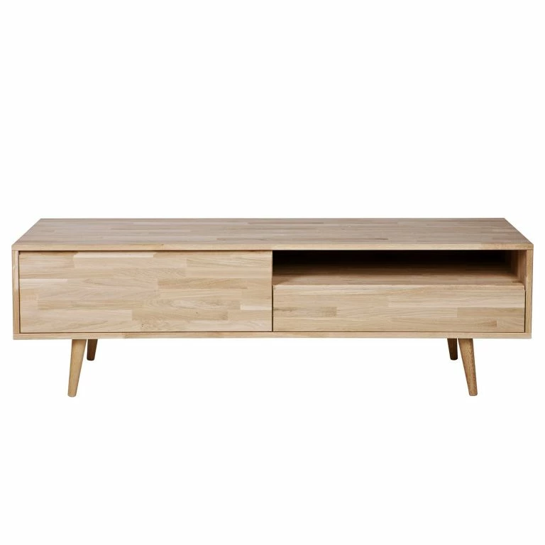 Loftscape Naturoo Meuble TV Kabane – Chêne Massif – Chêne Clair – Largeur : 150 Cm