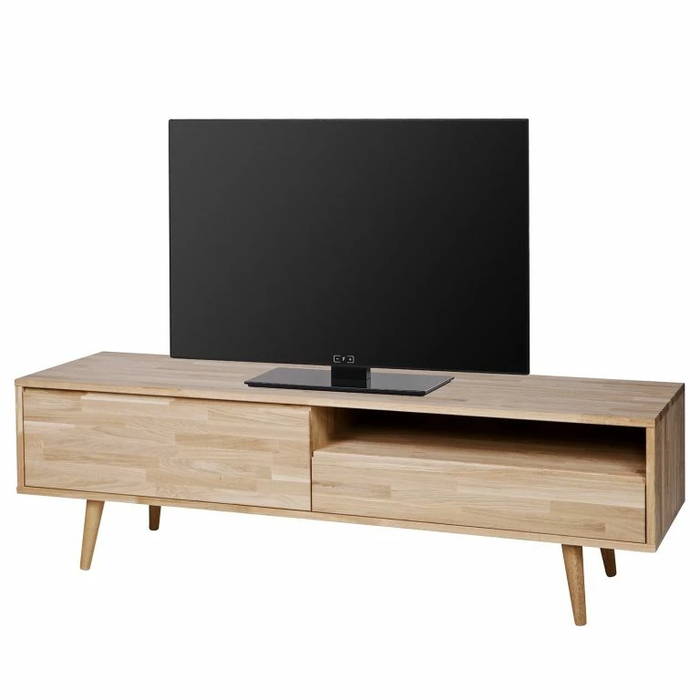 loftscape Naturoo Meuble TV Kabane – Chêne massif – Chêne clair – Largeur : 150 cm