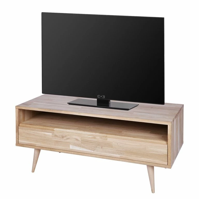 loftscape Naturoo Meuble TV Kabane – Chêne massif – Chêne clair – Largeur : 100 cm