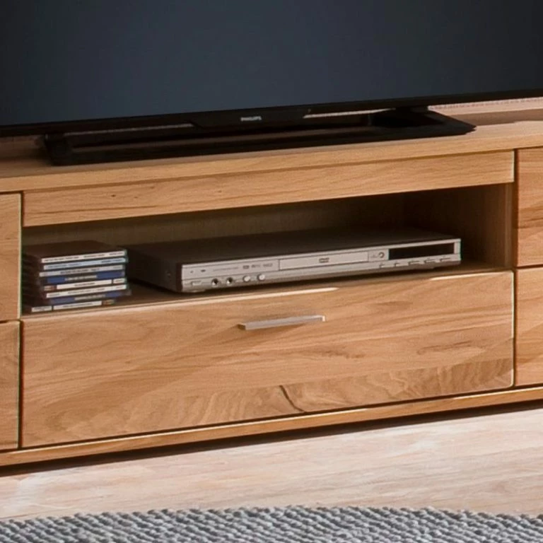 Loftscape Naturoo Meuble TV Kvilla I – Partiellement En Planches De Chêne Bianco Massif / Chêne Bianco