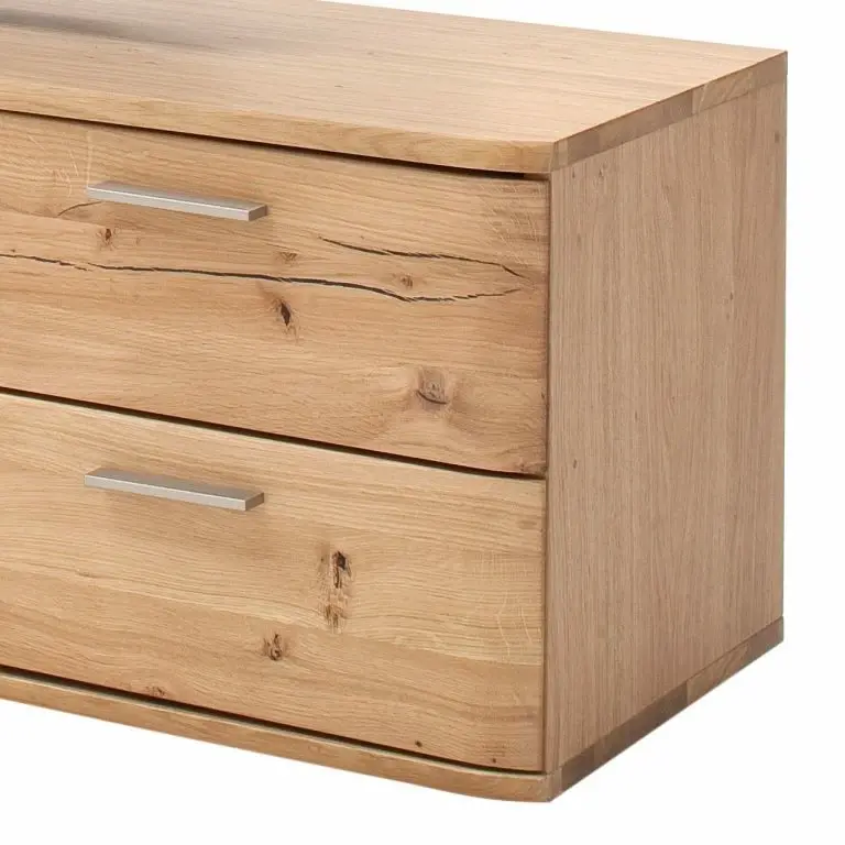 Loftscape Naturoo Meuble TV Kvilla I – Partiellement En Planches De Chêne Bianco Massif / Chêne Bianco