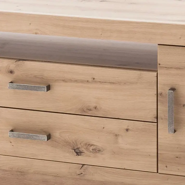 Loftscape Naturoo Meuble TV Mendes II – Imitation Planches De Chêne / Anthracite