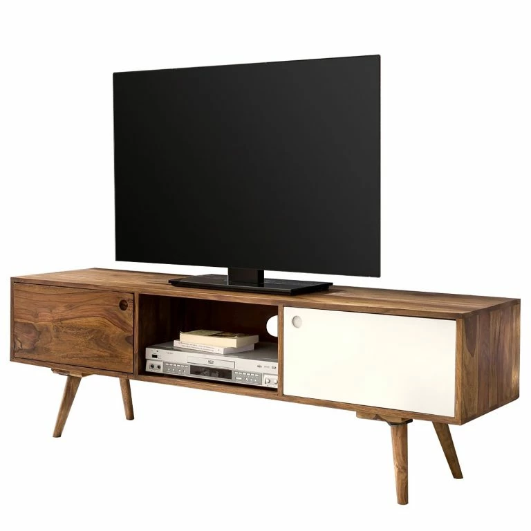 loftscape Naturoo Meuble TV Messas – Sheesham massif – Sheesham / Blanc