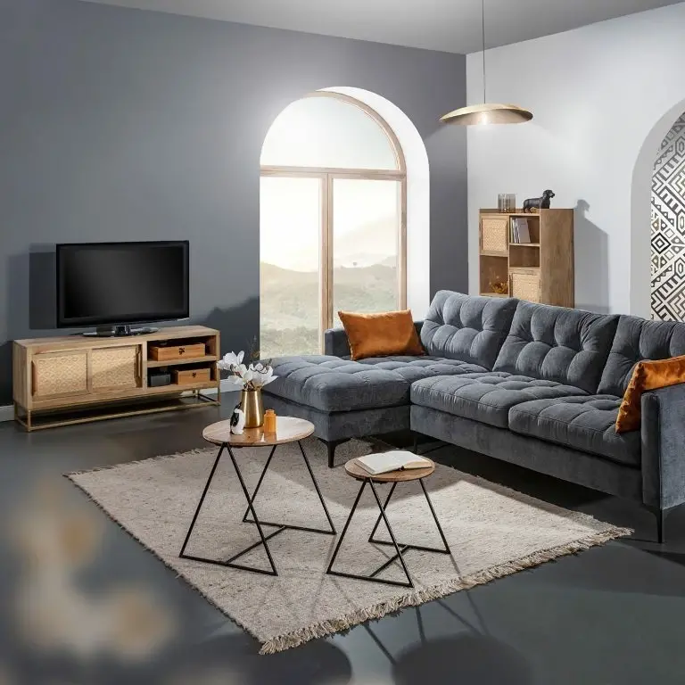 Loftscape Naturoo Meuble TV Rumilly – Tressage En Rotin / Manguier Massif