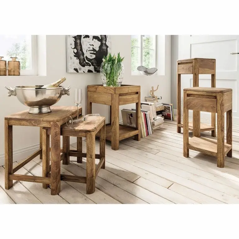 Loftscape Naturoo Sellette Gaspar – Sheesham Massif – Hauteur : 90 Cm