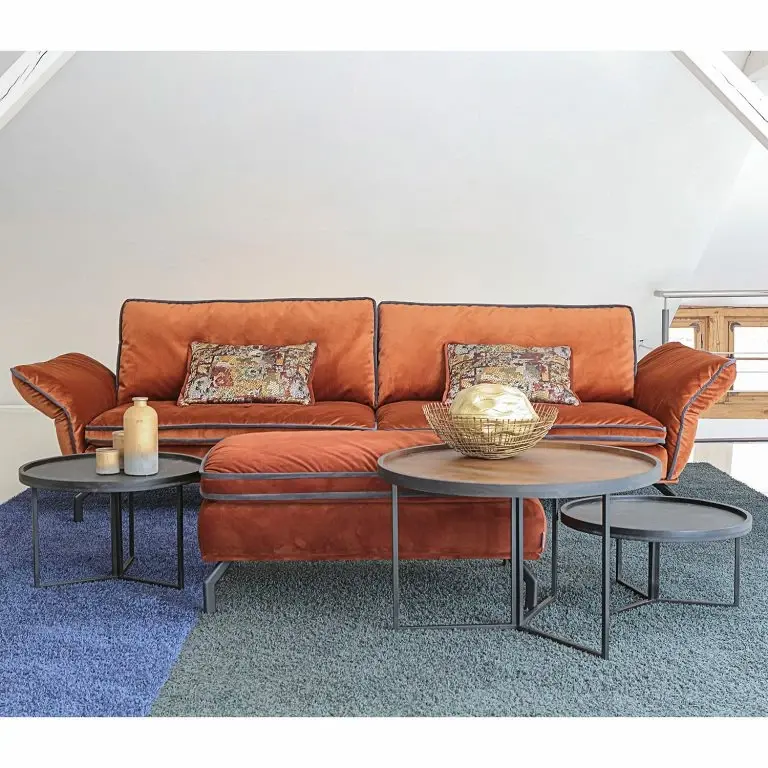 Loftscape Naturoo Table Basse Brookwood III – Placage En Pierre Véritable/ Métal – Ardoise / Noir