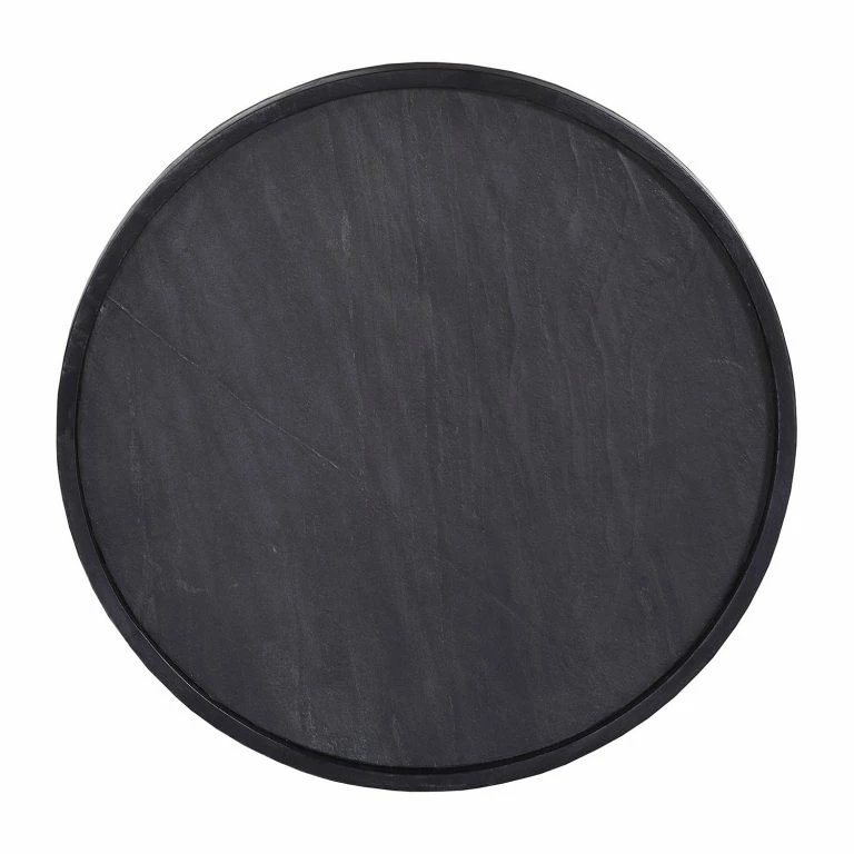 Loftscape Naturoo Table Basse Brookwood III – Placage En Pierre Véritable/ Métal – Ardoise / Noir