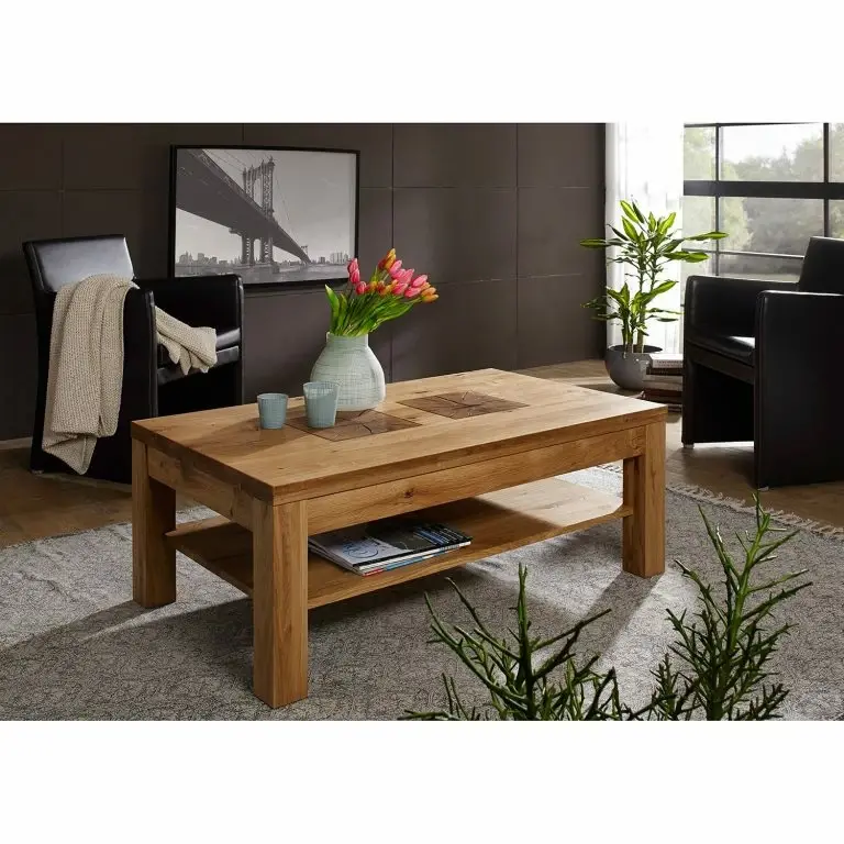Loftscape Naturoo Table Basse Darley – Chêne Sauvage Massif – Largeur : 118 Cm