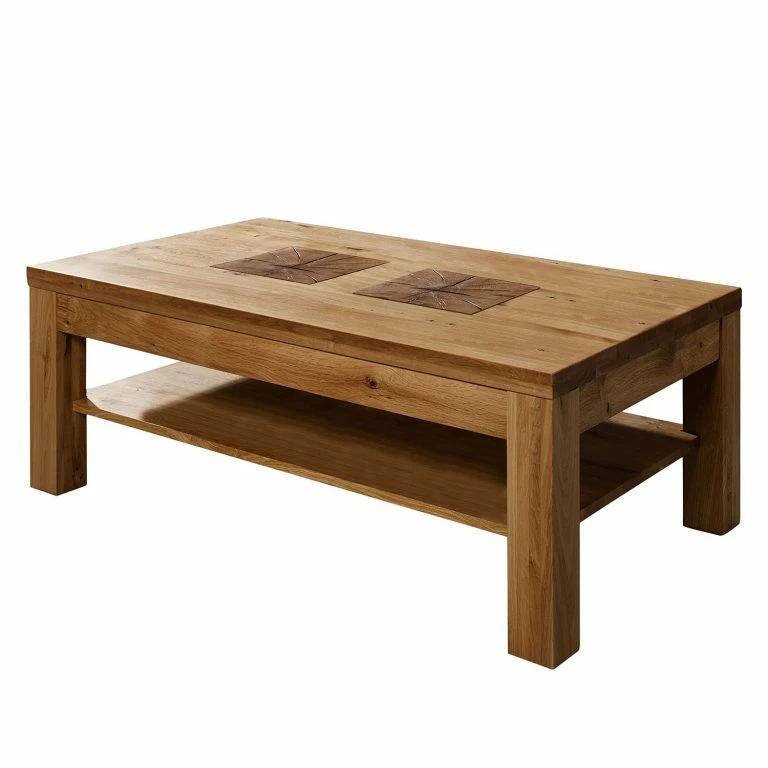 loftscape Naturoo Table basse Darley – Chêne sauvage massif – Largeur : 118 cm
