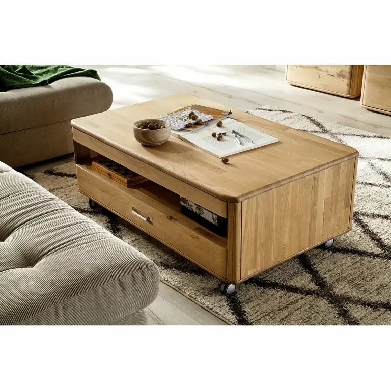 Loftscape Naturoo Table Basse Forge – Chêne Massif – Chêne De Poutre Bianco