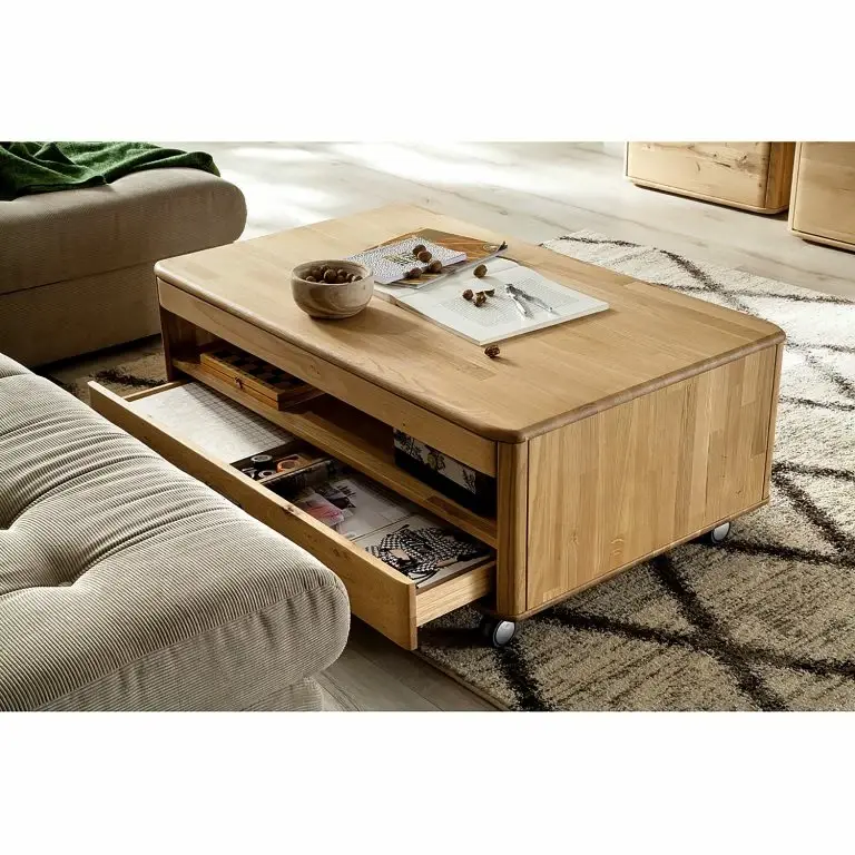 Loftscape Naturoo Table Basse Forge – Chêne Massif – Chêne De Poutre Bianco