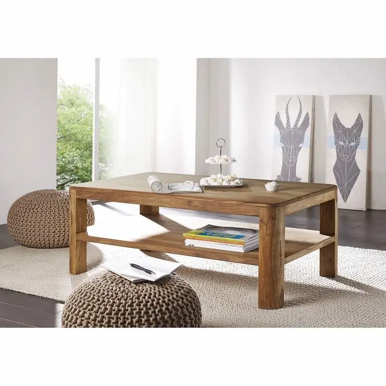 Loftscape Naturoo Table Basse Gaspar – Sheesham Massif – Largeur : 118 Cm