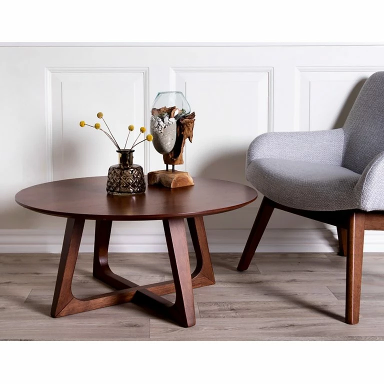 Loftscape Naturoo Table Basse Hawar – Placage En Bois Véritable – Noyer