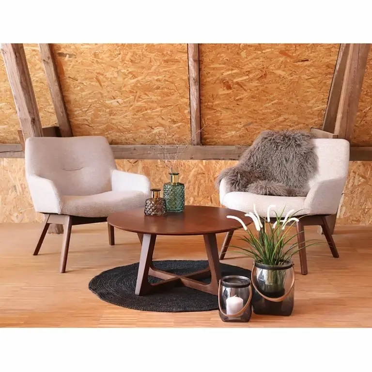 Loftscape Naturoo Table Basse Hawar – Placage En Bois Véritable – Noyer