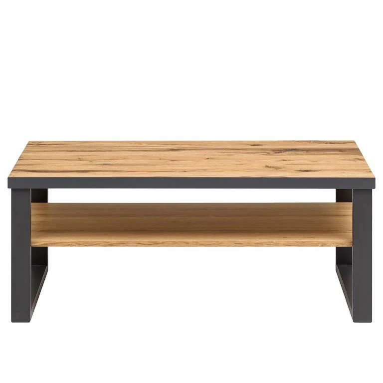 Loftscape Naturoo Table Basse Ironwood – Placage En Bois Véritable / Métal – Chêne Vieilli / Gris
