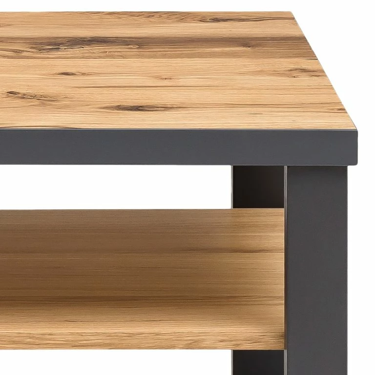 Loftscape Naturoo Table Basse Ironwood – Placage En Bois Véritable / Métal – Chêne Vieilli / Gris
