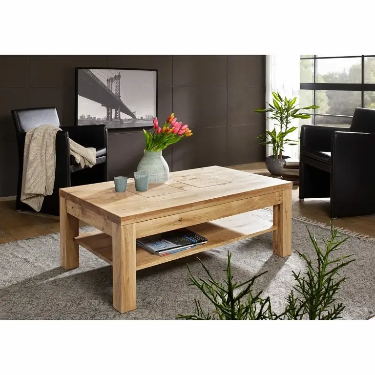 Loftscape Naturoo Table Basse Juillan – Chêne Sauvage Massif – 118 X 70 Cm
