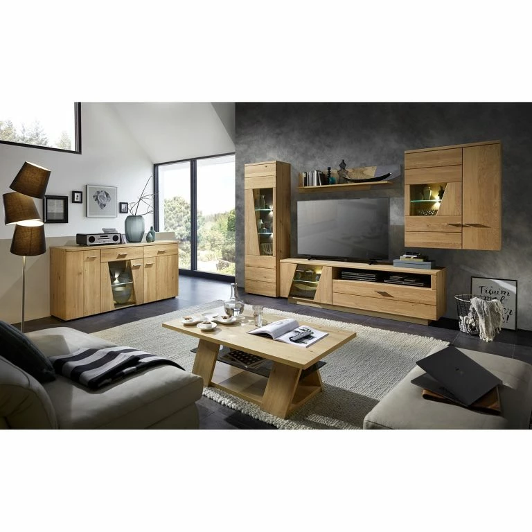 Loftscape Naturoo Table Basse Kalorama – Chêne Massif / Verre – Chêne Artisan