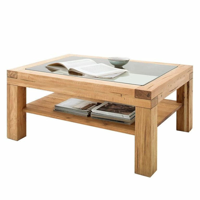Loftscape Naturoo Table Basse Kaster – Chêne Sauvage Massif – Largeur : 120 Cm
