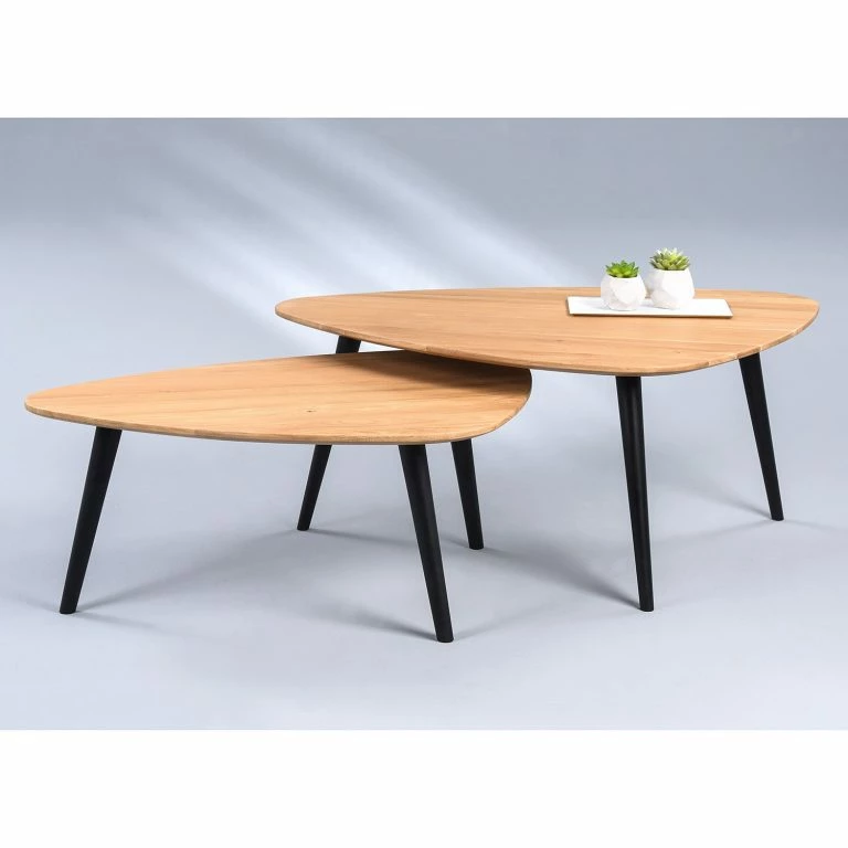Loftscape Naturoo Table Basse Le Verdier II – Chêne Sauvage / Hêtre Massif – Chêne Sauvage / Noir