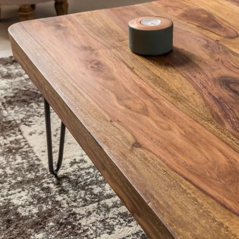 Loftscape Naturoo Table Basse Loudet I – Sheesham Massif / Métal – Sheesham / Noir