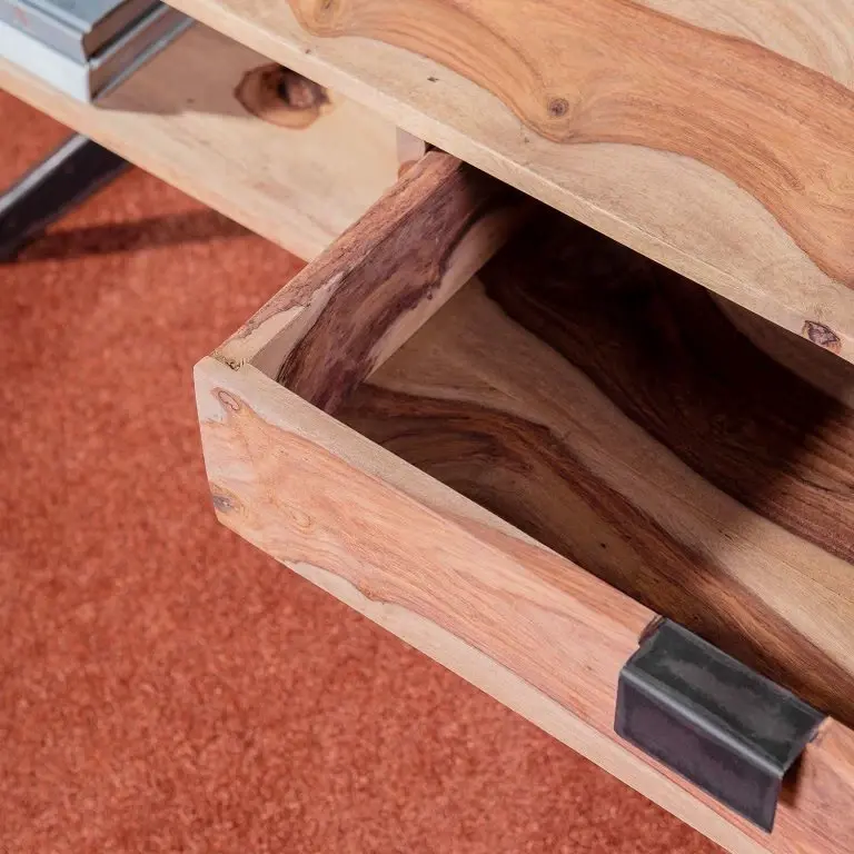 Loftscape Naturoo Table Basse Nigg – Sheesham Massif / Métal – Sheesham / Noir