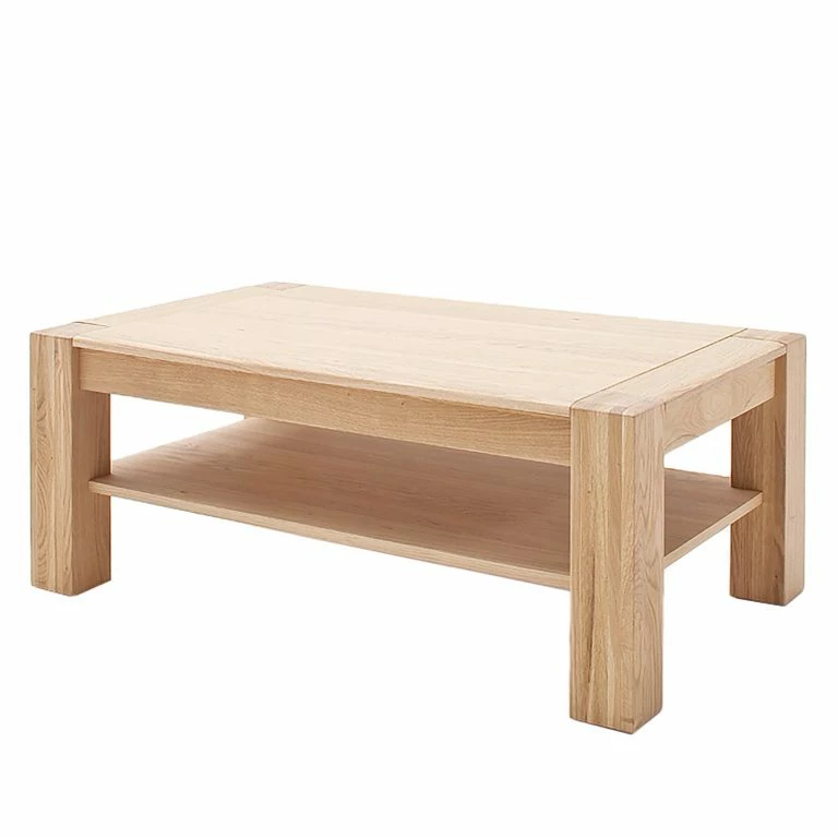 Loftscape Naturoo Table Basse Vilela – Partiellement En Chêne Massif – Chêne Bianco / Imitation Chêne Bianco