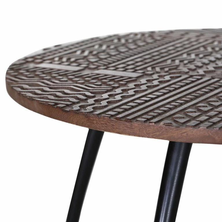 Loftscape Naturoo Tables Basses Baraco (lot De 2) – Acacia Massif / Métal – Acacia Marron / Noir