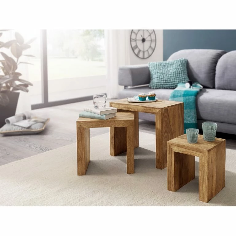 Loftscape Naturoo Tables Gigognes Verniolle I (lot De 3) – Acacia Massif
