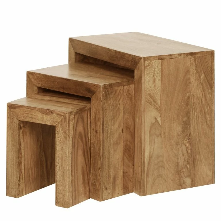 loftscape Naturoo Tables gigognes Verniolle I (lot de 3) – Acacia massif