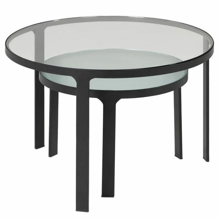 Loftscape Norrwood Bout De Canapé Gilman – Verre / Métal – Noir